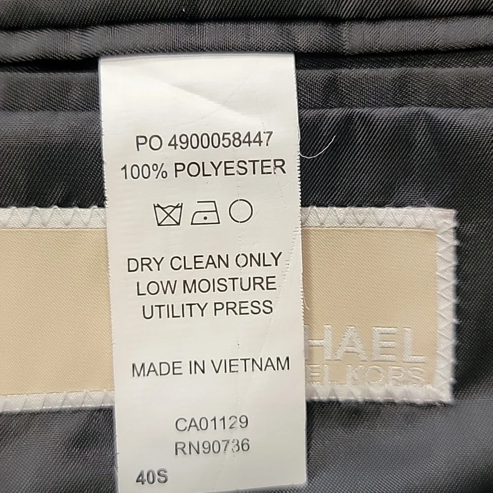 MICHAEL Michael Kors Size 40S Black Textured Sport Coat / Blazer, Like New Cond.